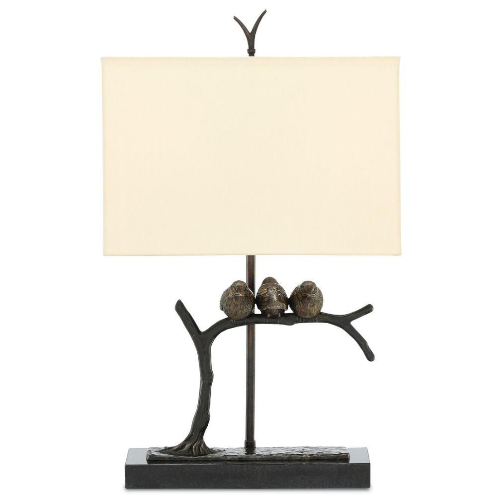 Currey & Company 6000-0240 Sparrow Table Lamp in Bronze/Black