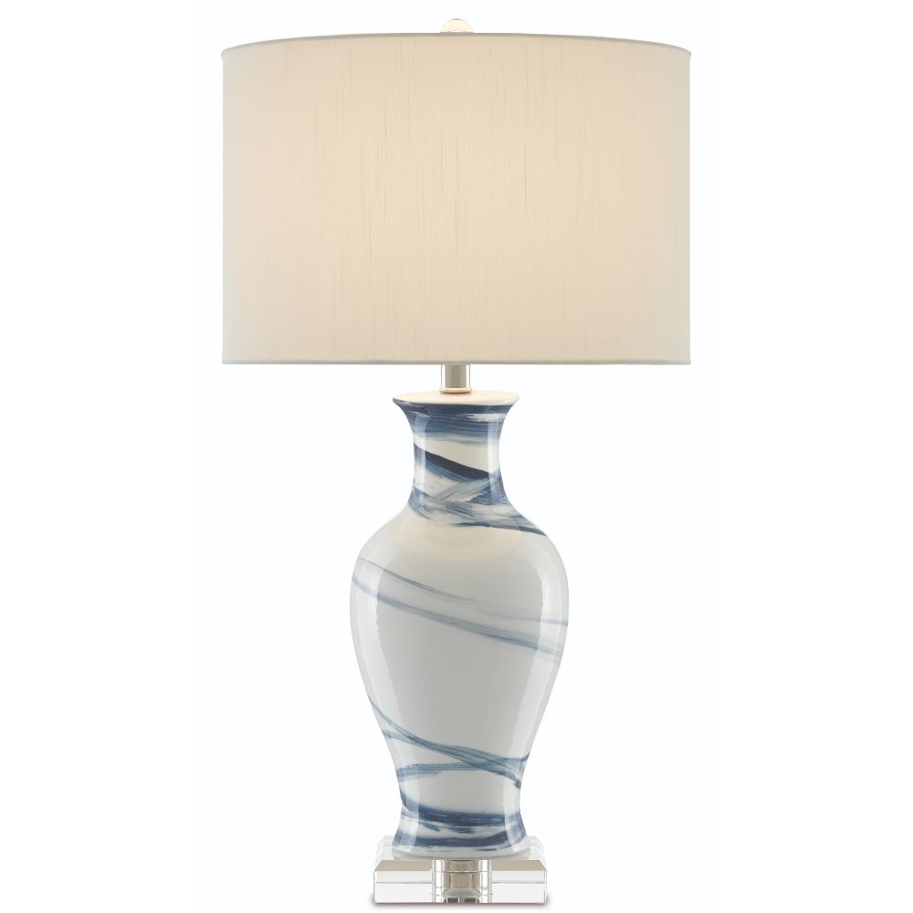 Currey & Company 6000-0316 Hanni Table Lamp in White/Blue