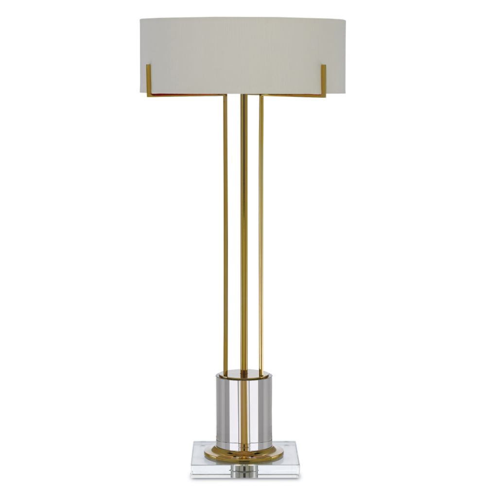 Currey & Company 6000-0355 Winsland Brass Table Lamp in Polished Brass/Clear