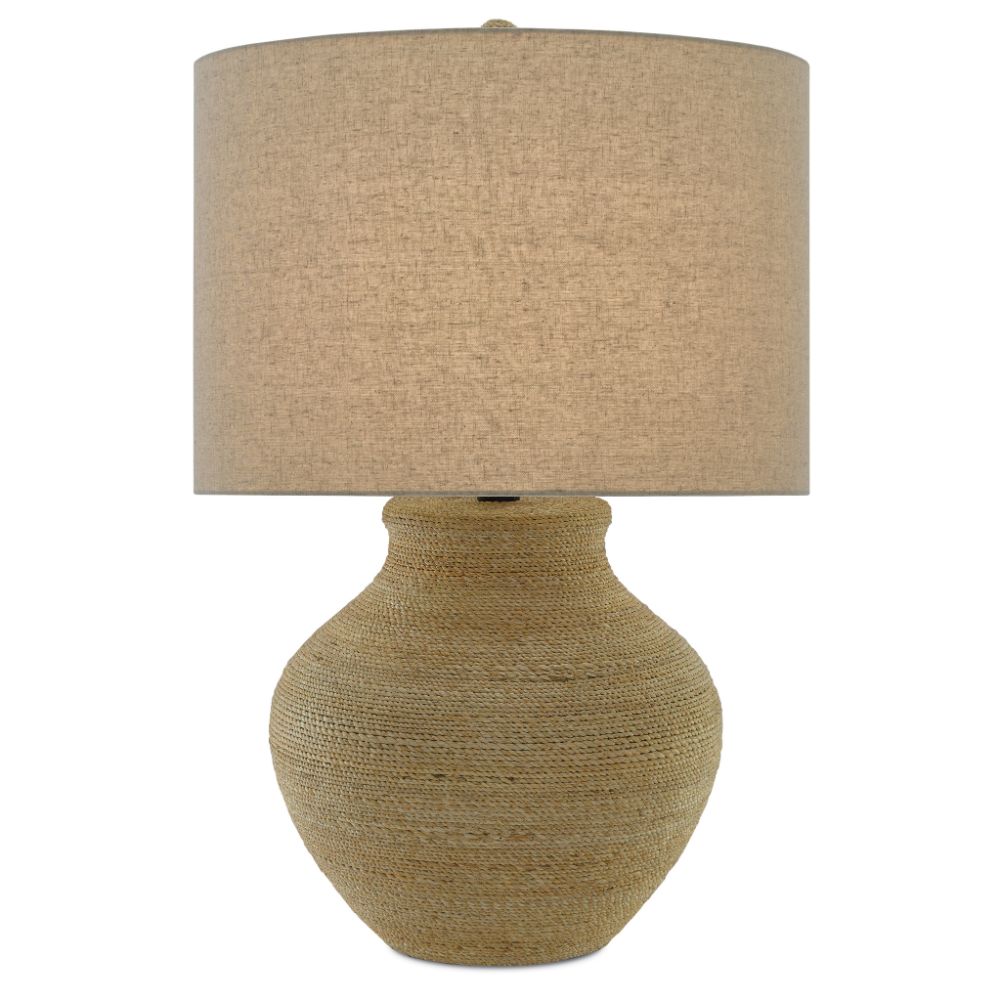 Currey & Company 6000-0427 Hensen Table Lamp in Natural/Satin Black