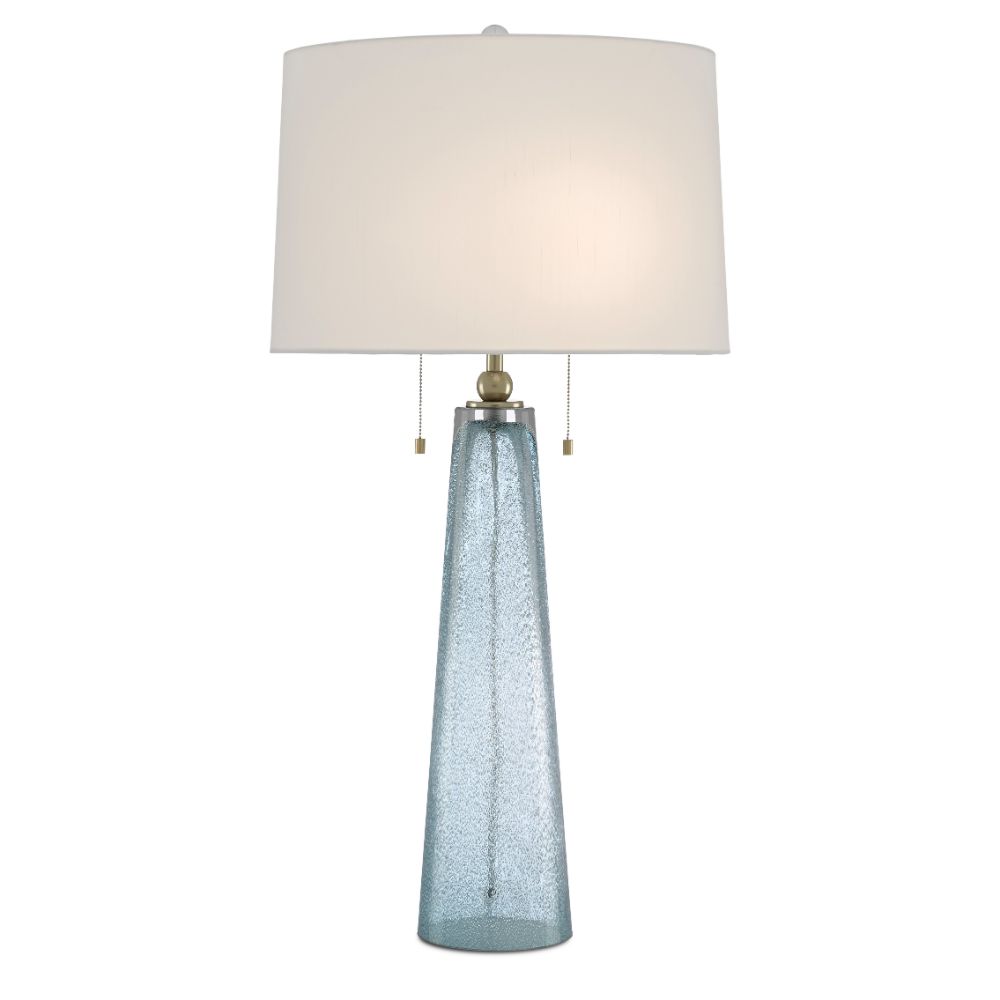 Currey & Company 6000-0498 Looke Table Lamp in Blue/Brass