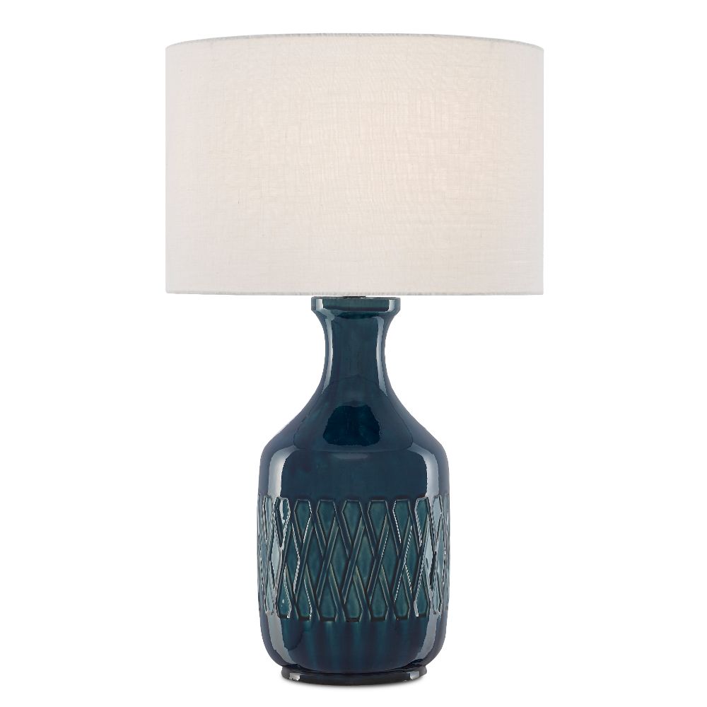 Currey & Company 6000-0515 Samba Blue Table Lamp in Ocean Blue