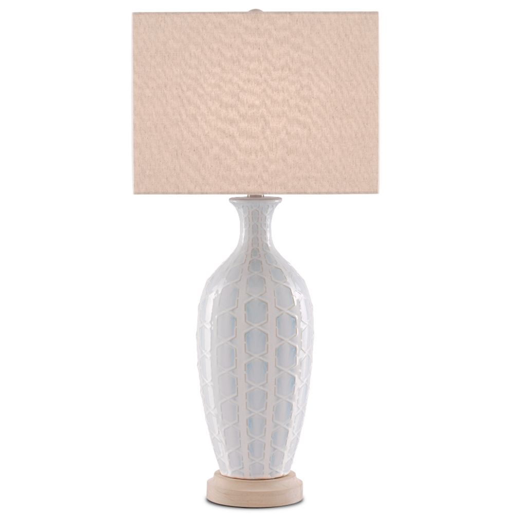 Currey & Company 6000-0517 Saraband Table Lamp in Sky Blue/Cream