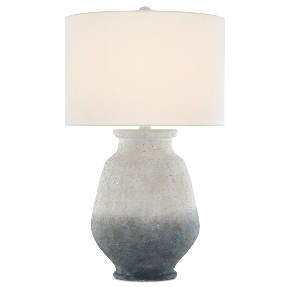 Currey & Company 6000-0538 Cazalet Table Lamp in Ash Ivory/Blue/Acrylic White