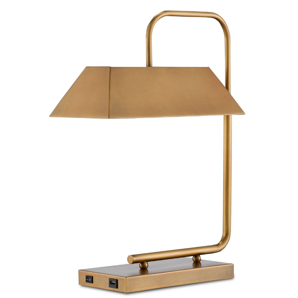 Currey & Company 6000-0565 Hoxton Brass Table Lamp in Light Antique Brass