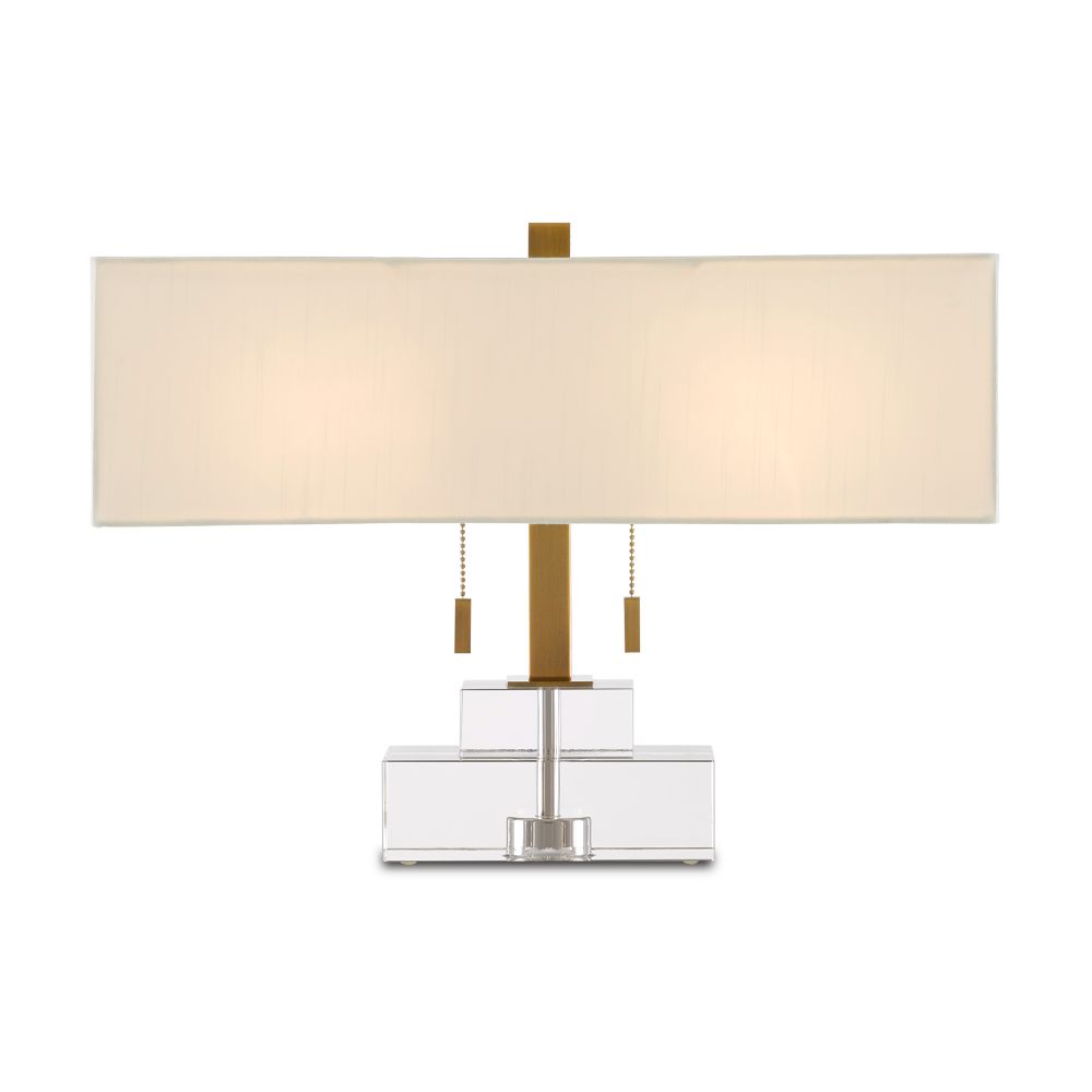 Currey & Company 6000-0602 Chiara Table Lamp in Clear/Antique Brass
