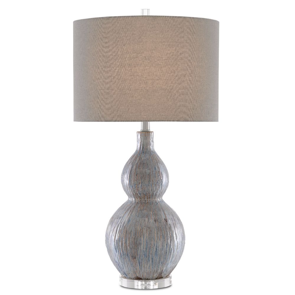 Currey & Company 6000-0610 Idyll Table Lamp in Gray/Blue/Taupe/Clear