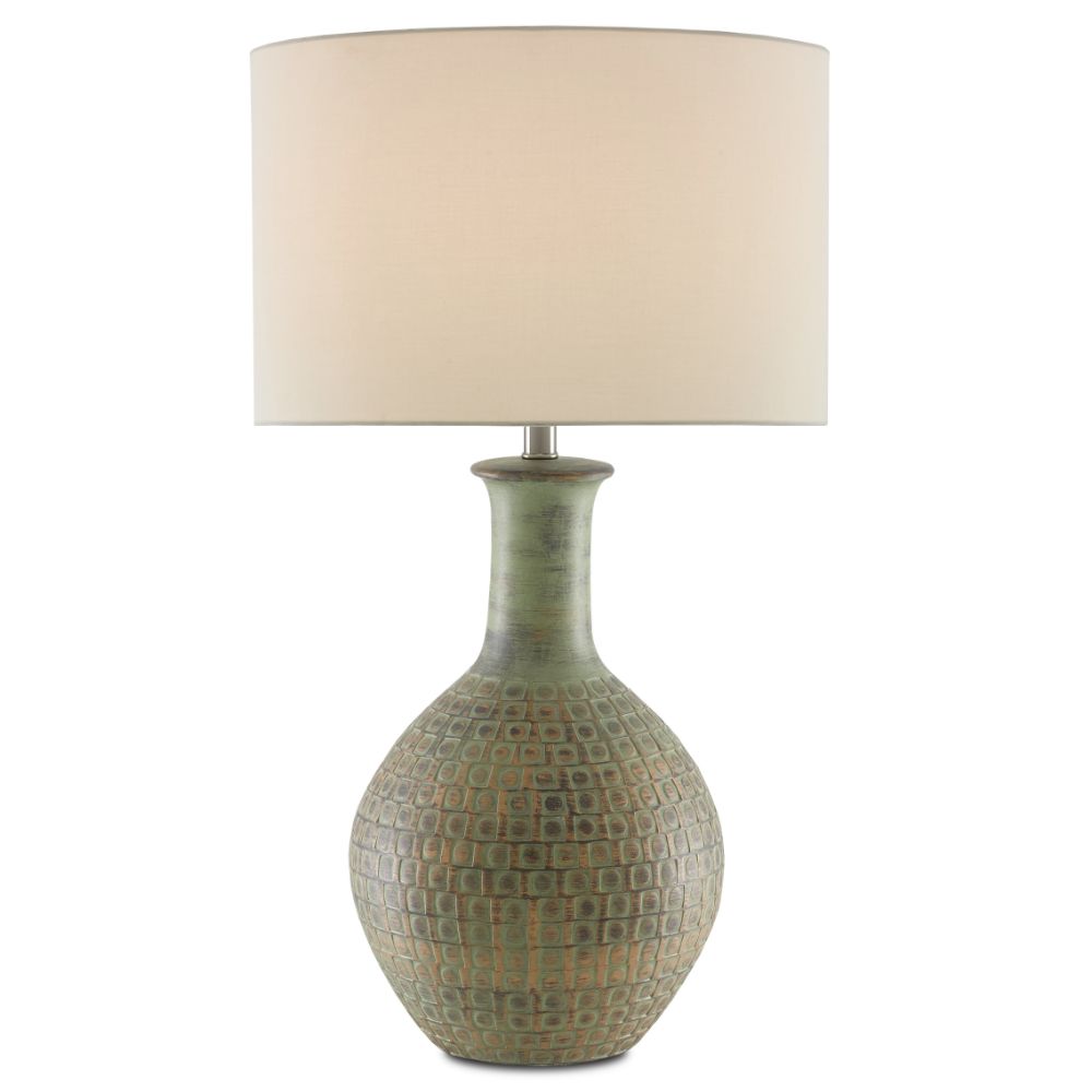 Currey & Company 6000-0611 Loro Table Lamp in Dark Moss Green/Gold