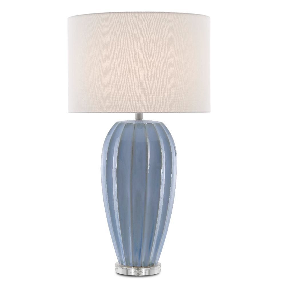 Currey & Company 6000-0616 Bluestar Table Lamp in Light Blue/Clear