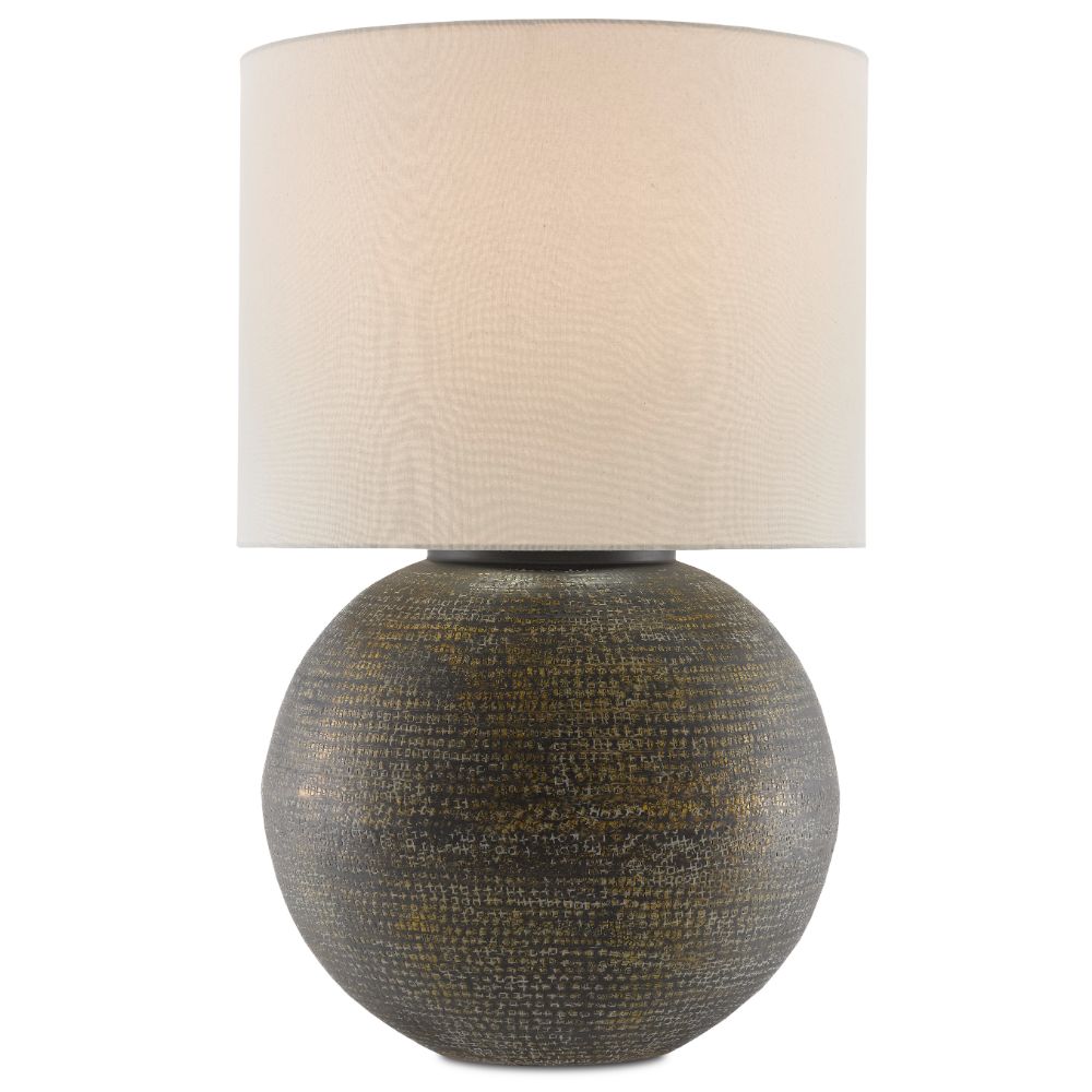 Currey & Company 6000-0633 Brigands Table Lamp in Antique Gold/Black/Whitewash