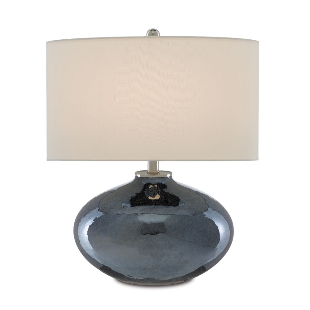 Currey & Company 6000-0645 Lucent Blue Table Lamp in Blue Plated/Polished Nickel