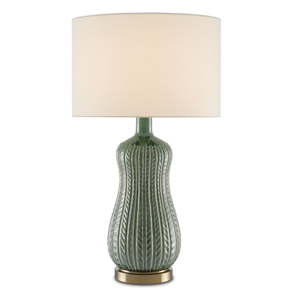 Currey & Company 6000-0673 Mamora Green Table Lamp in Green