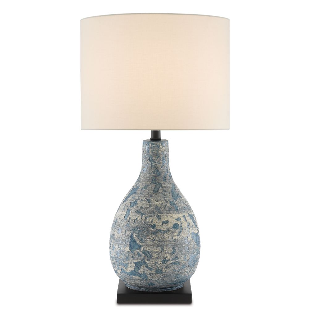 Currey & Company 6000-0674 Ostracon Table Lamp in Vintage Blue