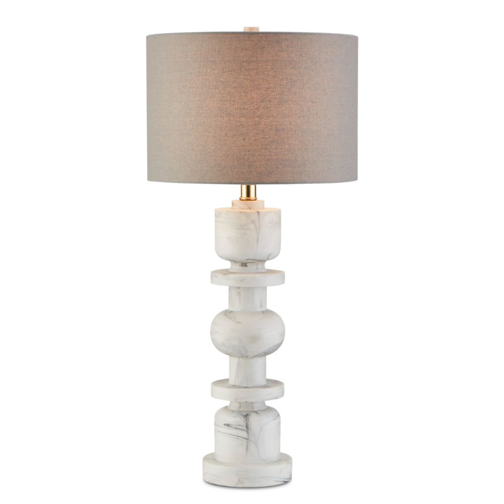 Currey & Company 6000-0687 Sasha White Table Lamp in White/Gray