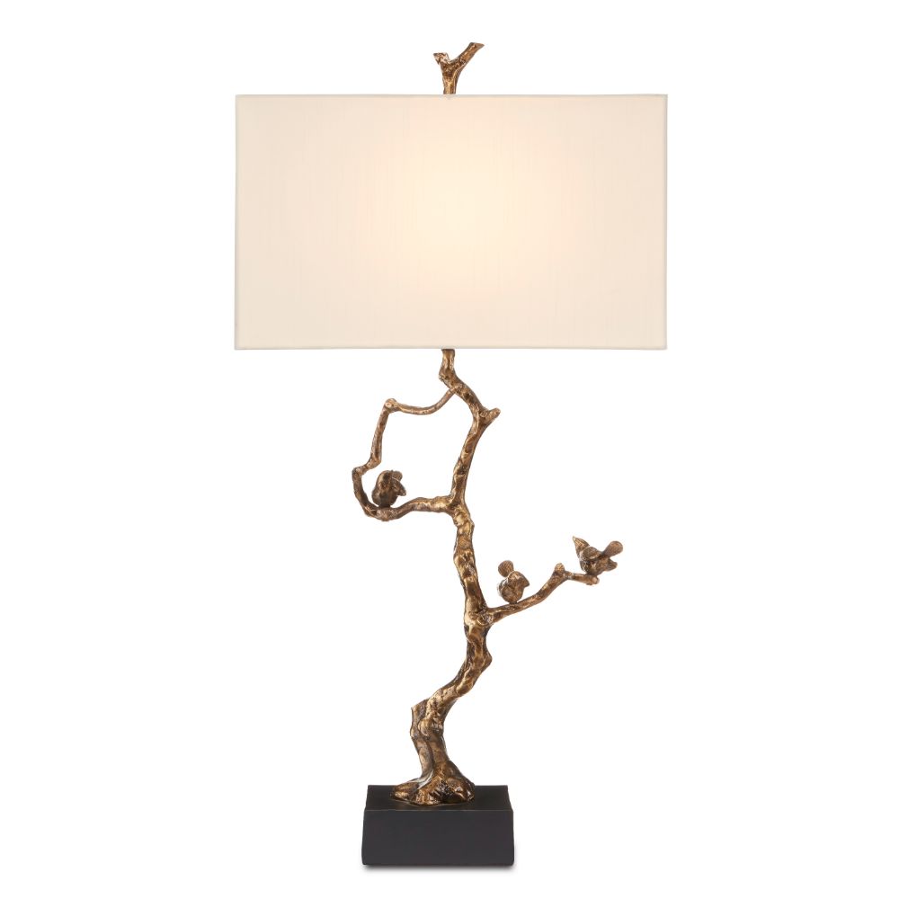 Currey & Company 6000-0695 Shadows Table Lamp in Antique Brass/Black
