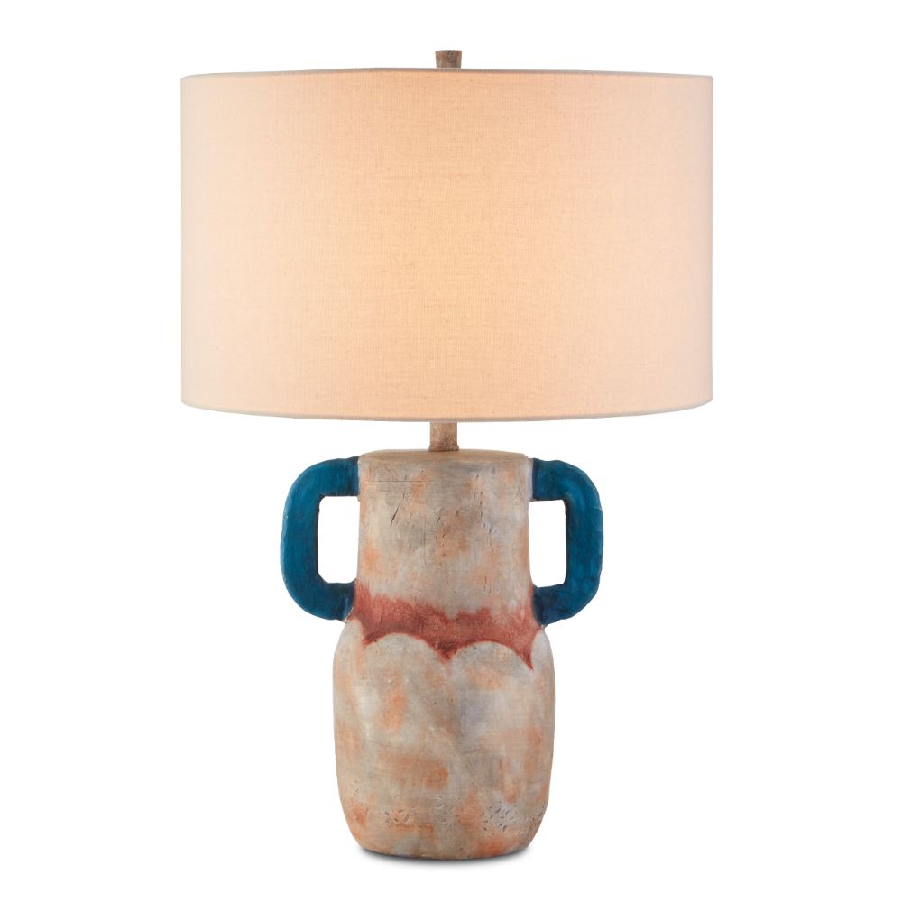 Currey & Company 6000-0713 Arcadia Table Lamp in Sand/Teal/Red