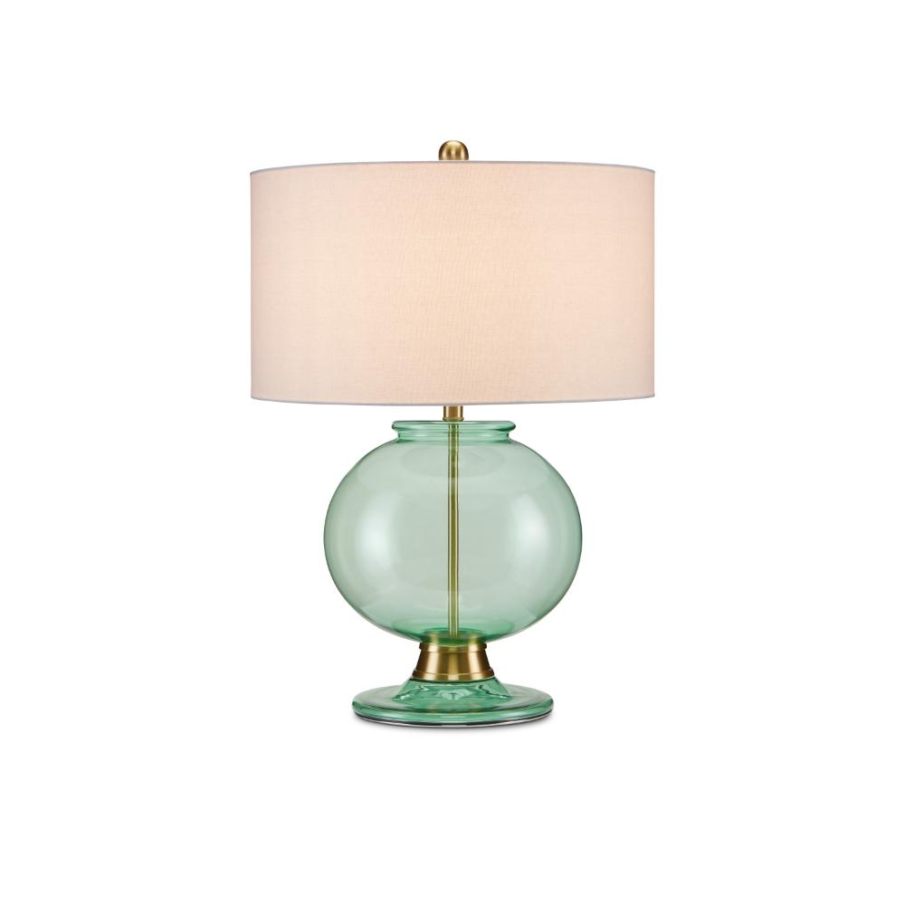 Currey & Company 6000-0716 Jocasta Green Table Lamp in Clear Emerald/Brass