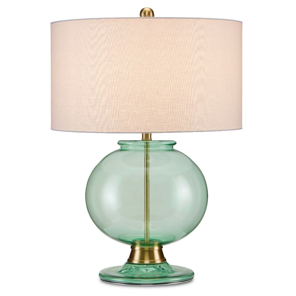 Currey & Company 6000-0716 Jocasta Green Table Lamp in Clear Emerald/Brass