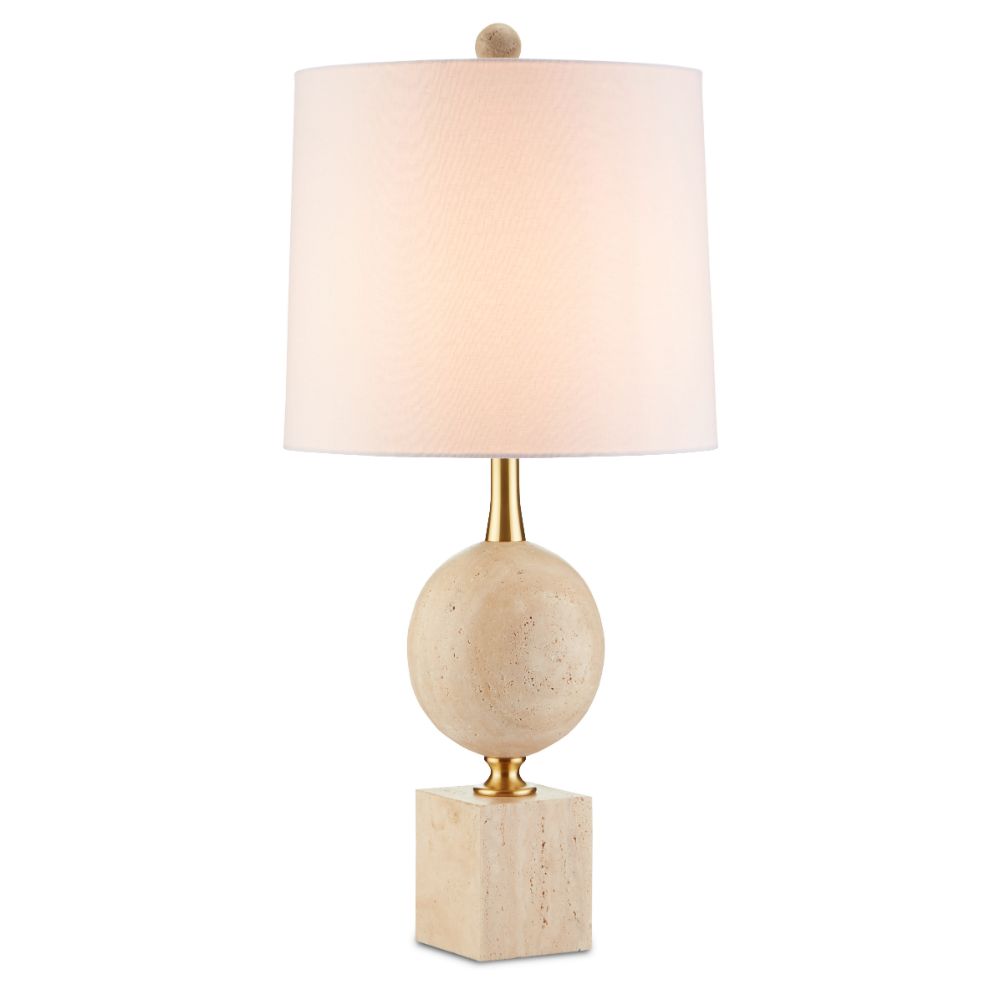Currey & Company 6000-0718 Adorno Table Lamp in Natural/Beige/Antique Brass