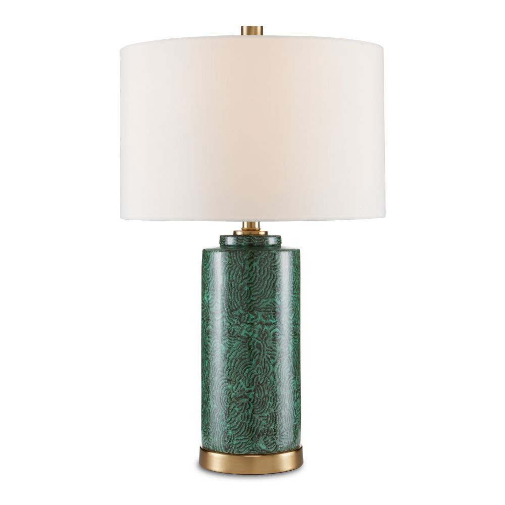 Currey & Company 6000-0771 St. Isaac Table Lamp in Green / Brass