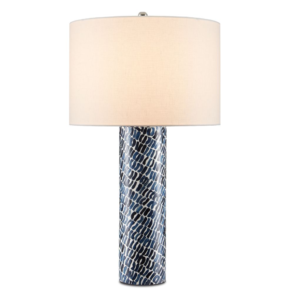 Currey & Company 6000-0772 Indigo Table Lamp in Blue / White