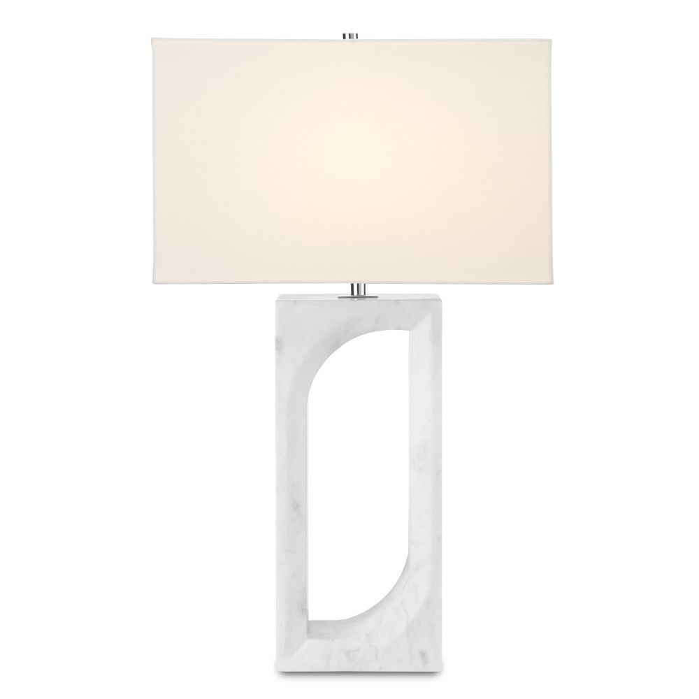 Currey & Company 6000-0775 Gemini Table Lamp in White Marble