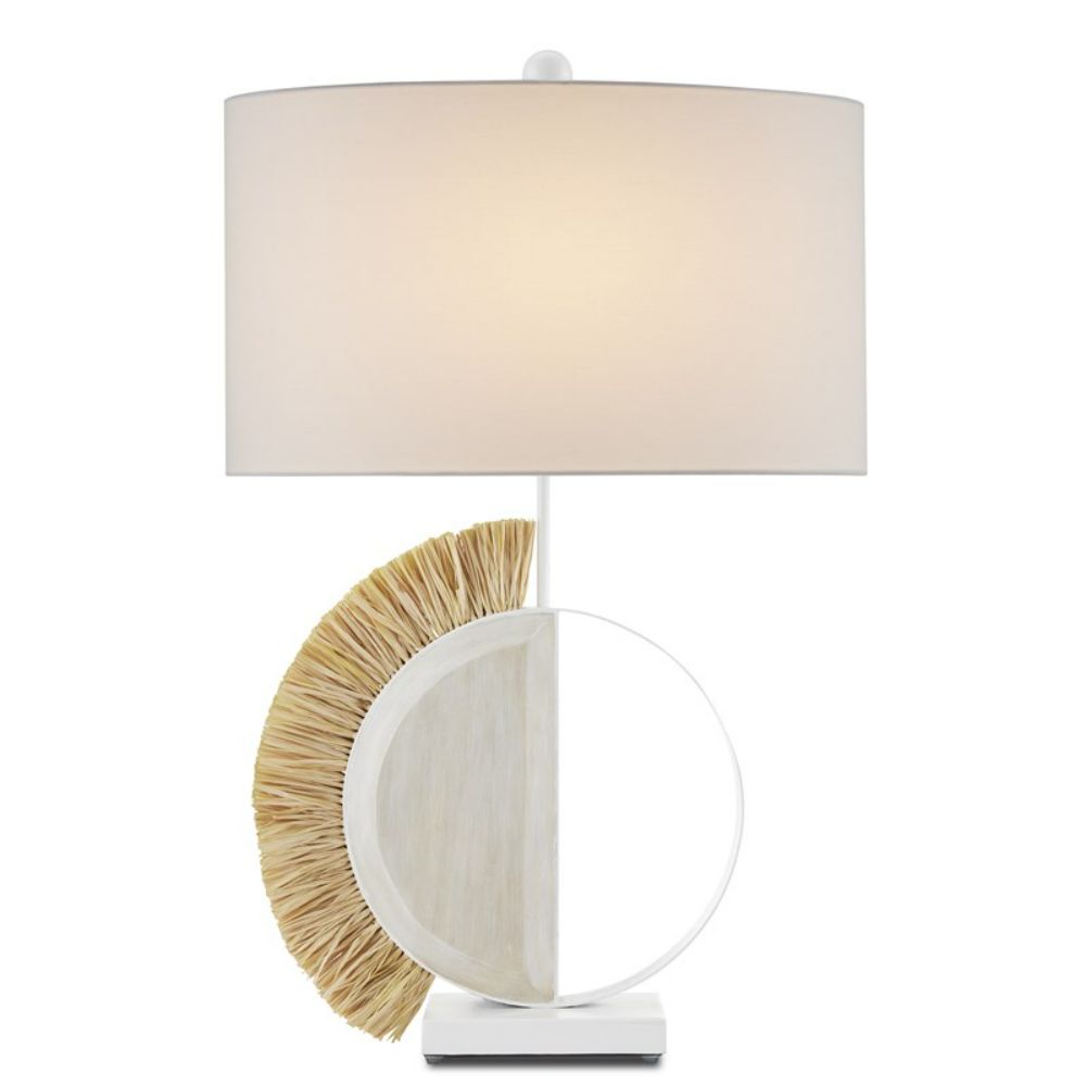 Currey & Company 6000-0796 Seychelles Table Lamp in White/Sandstone/Natural