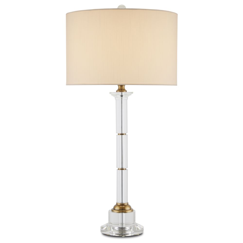 Currey & Company 6000-0811 Lothian Table Lamp in Clear/Antique Brass