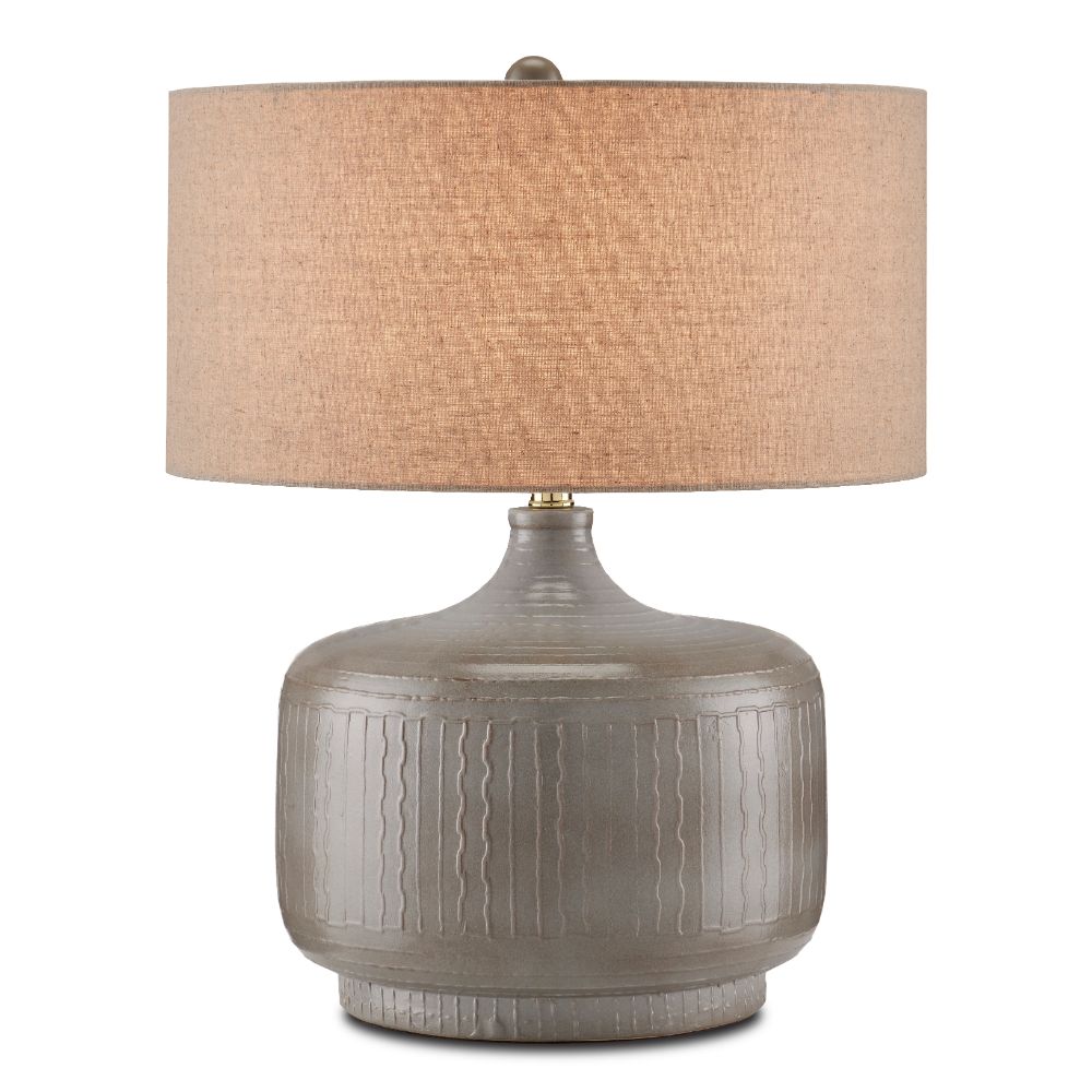 Currey & Company 6000-0818 Alameda Table Lamp in Gray / Polished Brass