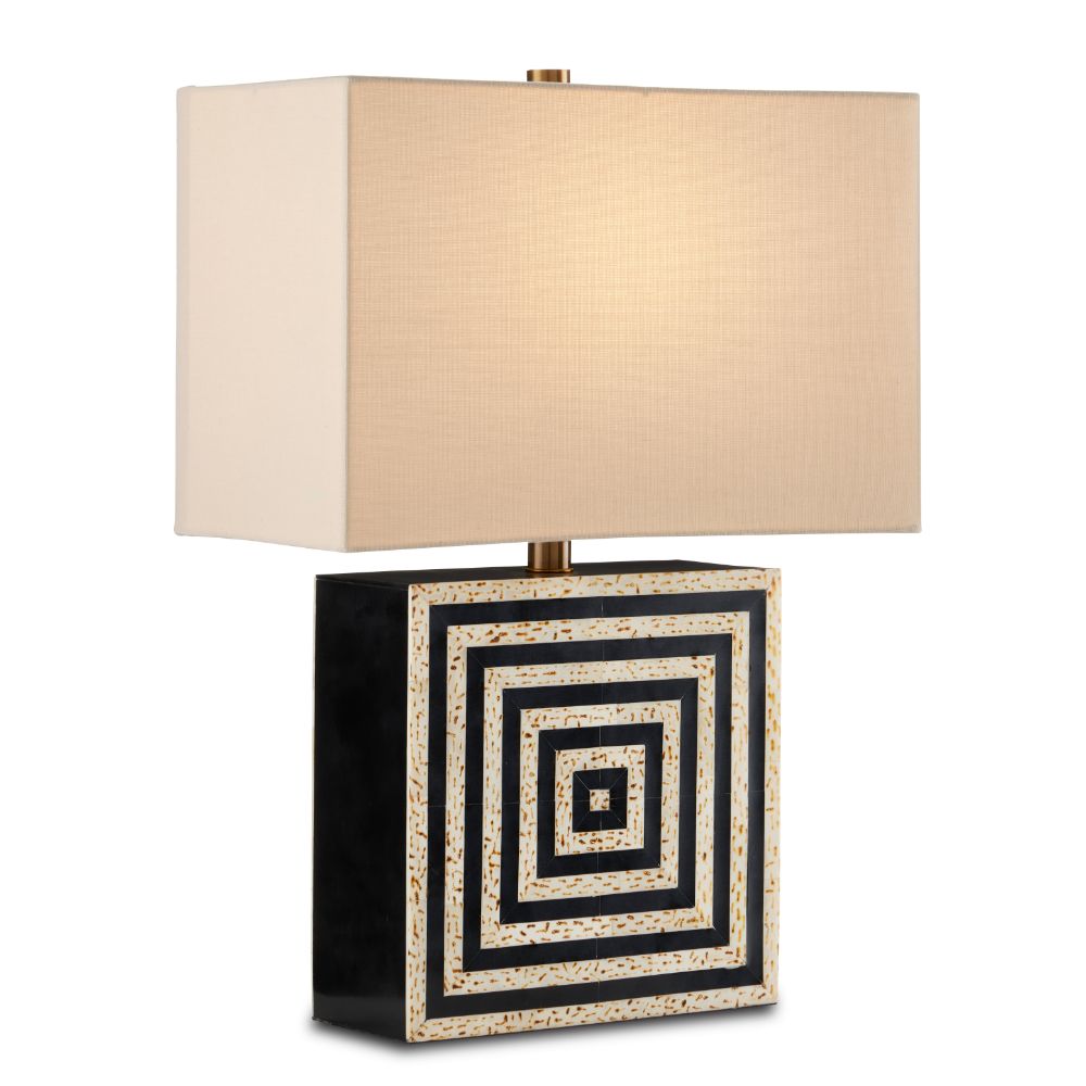 Currey & Company 6000-0825 Taurus Table Lamp in Black / Natural / Antique Brass