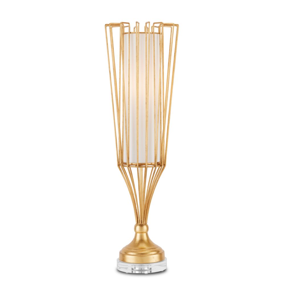 Currey & Company 6000-0829 Forlana Torchiere Table Lamp in Contemporary Gold Leaf