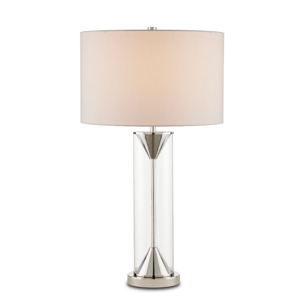 Currey & Company 6000-0831 Piers Table Lamp in Polished Nickel / Clear