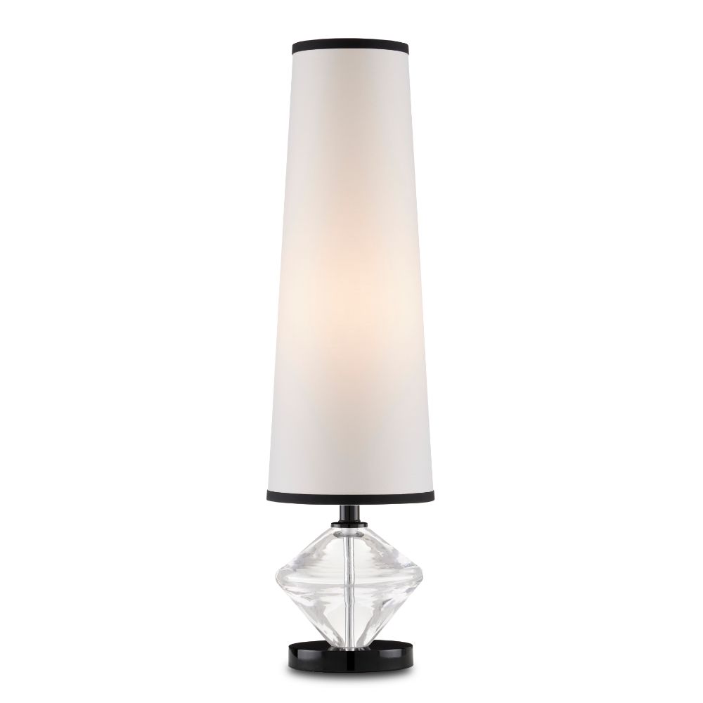 Currey & Company 6000-0832 Whirling Dervish Table Lamp in Clear / Black