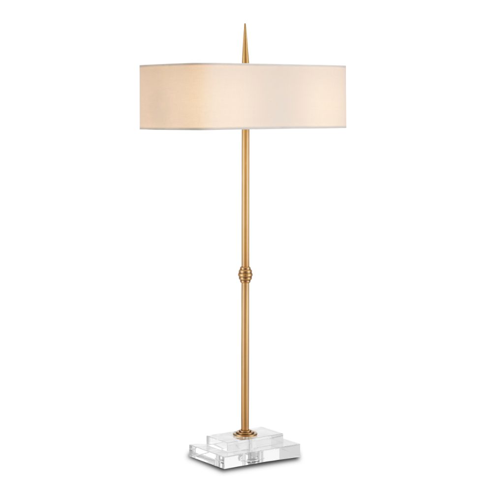 Currey & Company 6000-0833 Caldwell Table Lamp in Antique Brass / Clear
