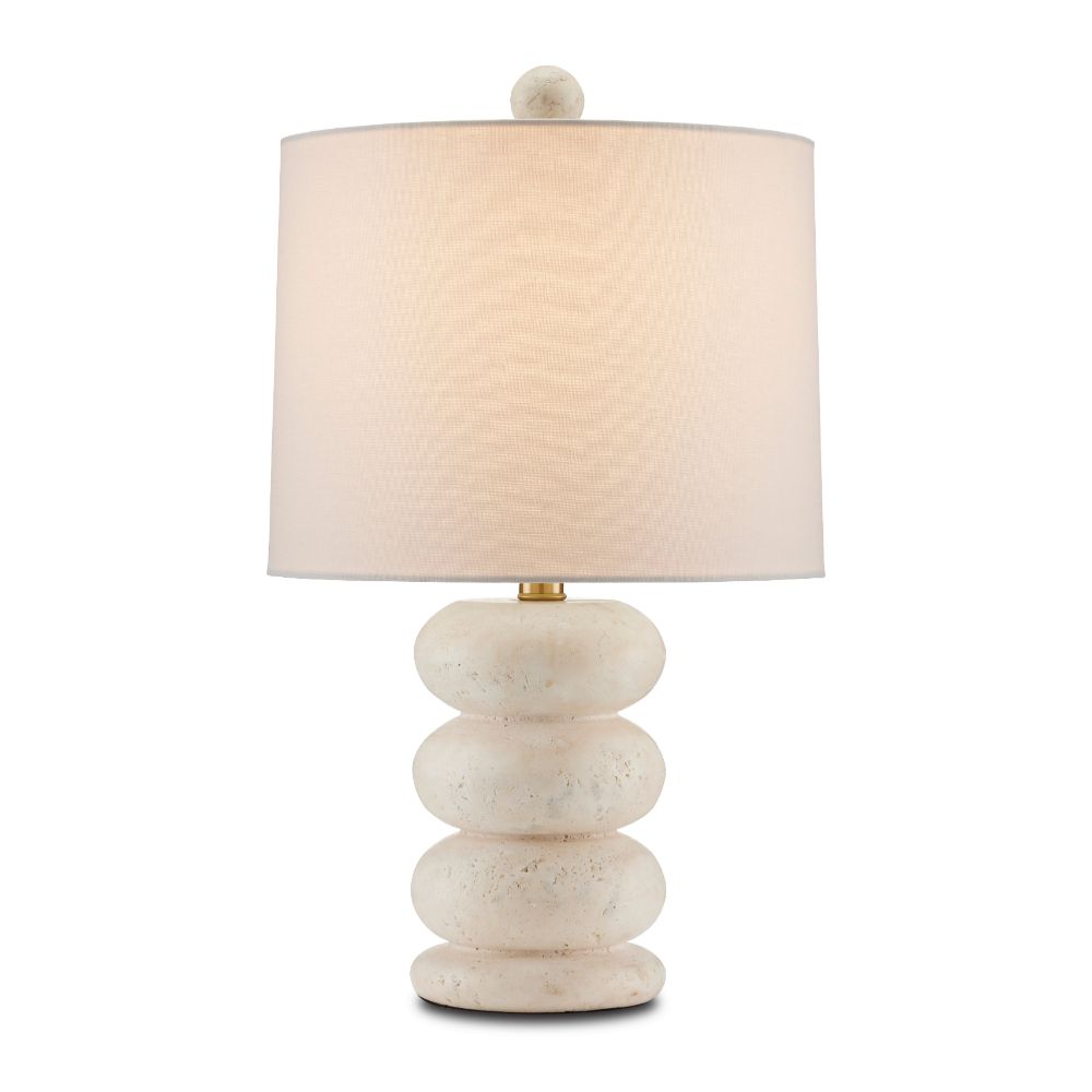 Currey & Company 6000-0836 Girault Table Lamp in Beige / Antique Brass