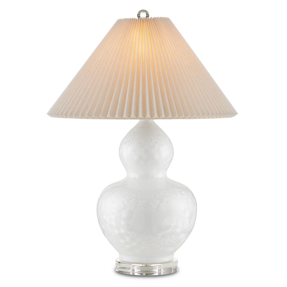 Currey & Company 6000-0844 Robineau Table Lamp in Off-White / Clear