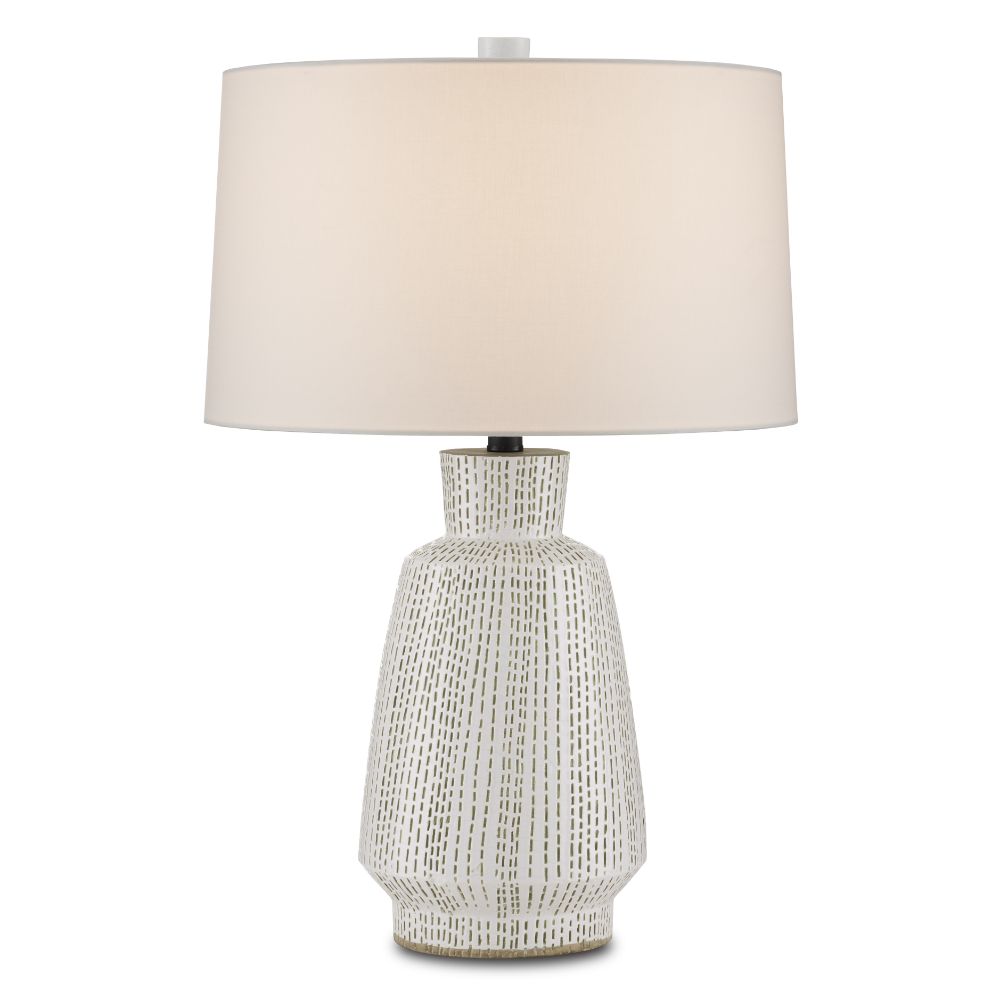 Currey & Company 6000-0848 Dash Table Lamp in White/Green