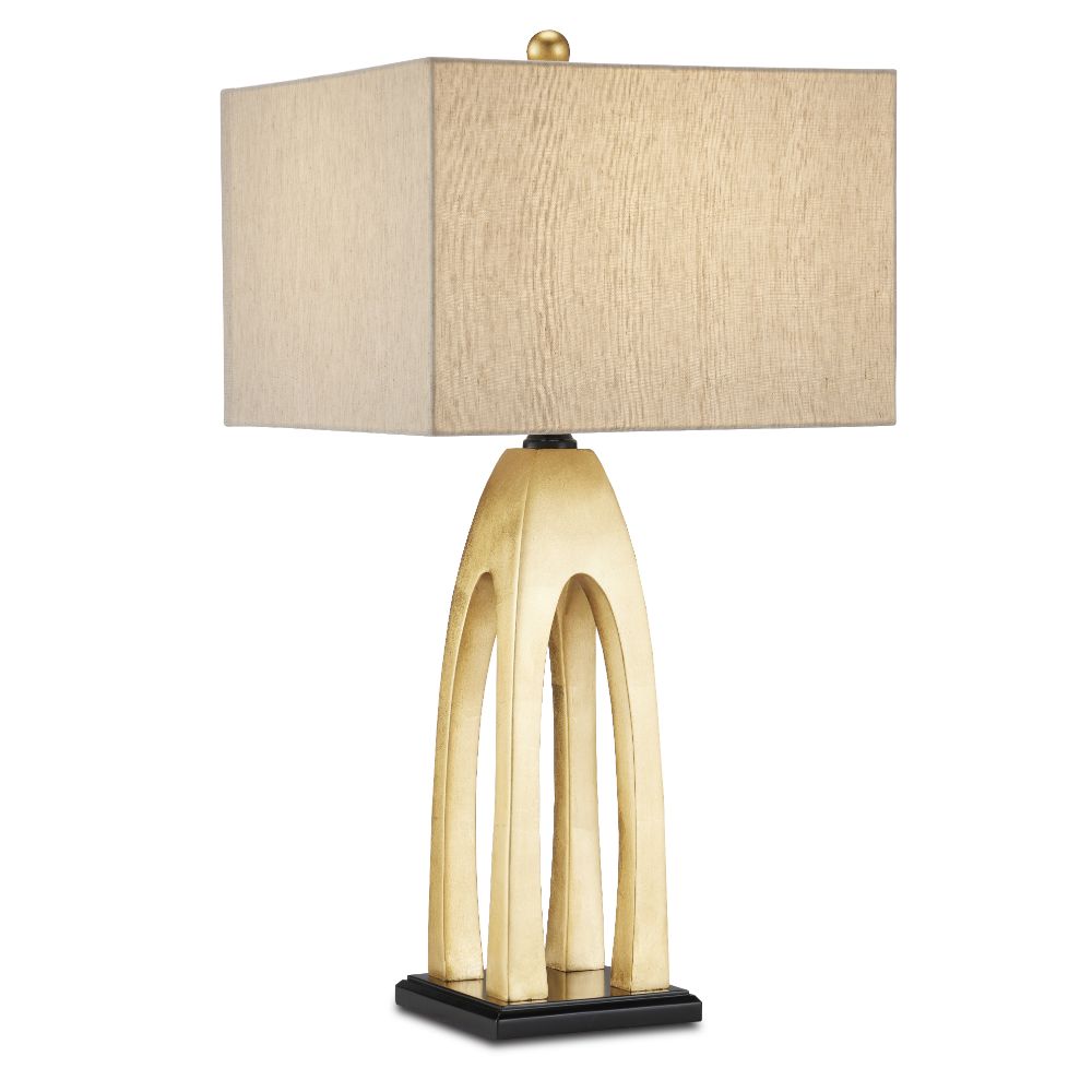 Currey & Company 6000-0851 Archway Table Lamp in Contemporary Gold Leaf/Black