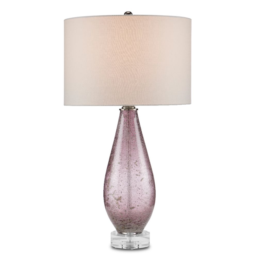 Currey & Company 6000-0854 Optimist Purple Table Lamp in Purple / Clear / Antique Nickel