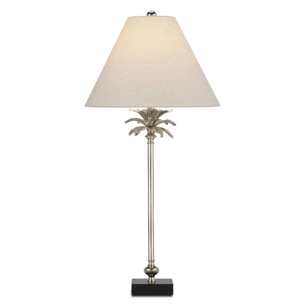 Currey & Company 6000-0860 Palmyra Table Lamp in Polished Nickel/Black