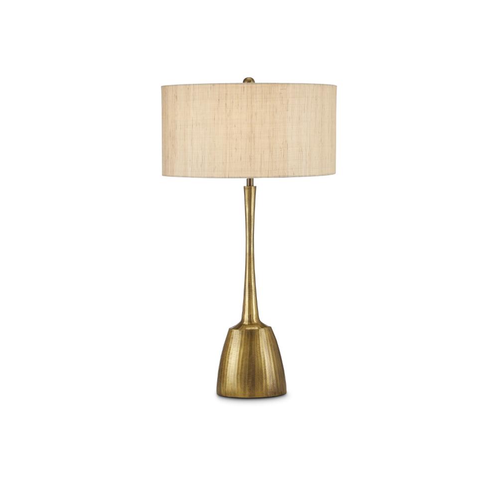 Currey & Company 6000-0861 Cheenee Table Lamp in Antique Brass