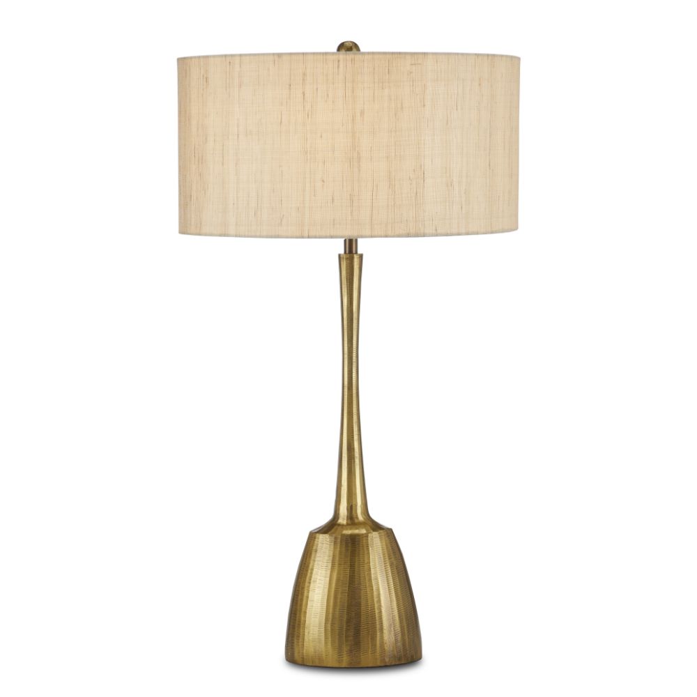 Currey & Company 6000-0861 Cheenee Table Lamp in Antique Brass