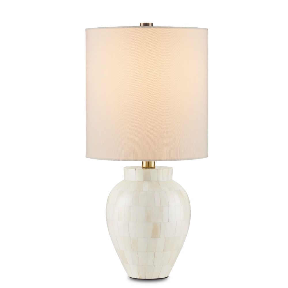 Currey & Company 6000-0862 Osso Round Table Lamp in Natural Bone / Antique Brass