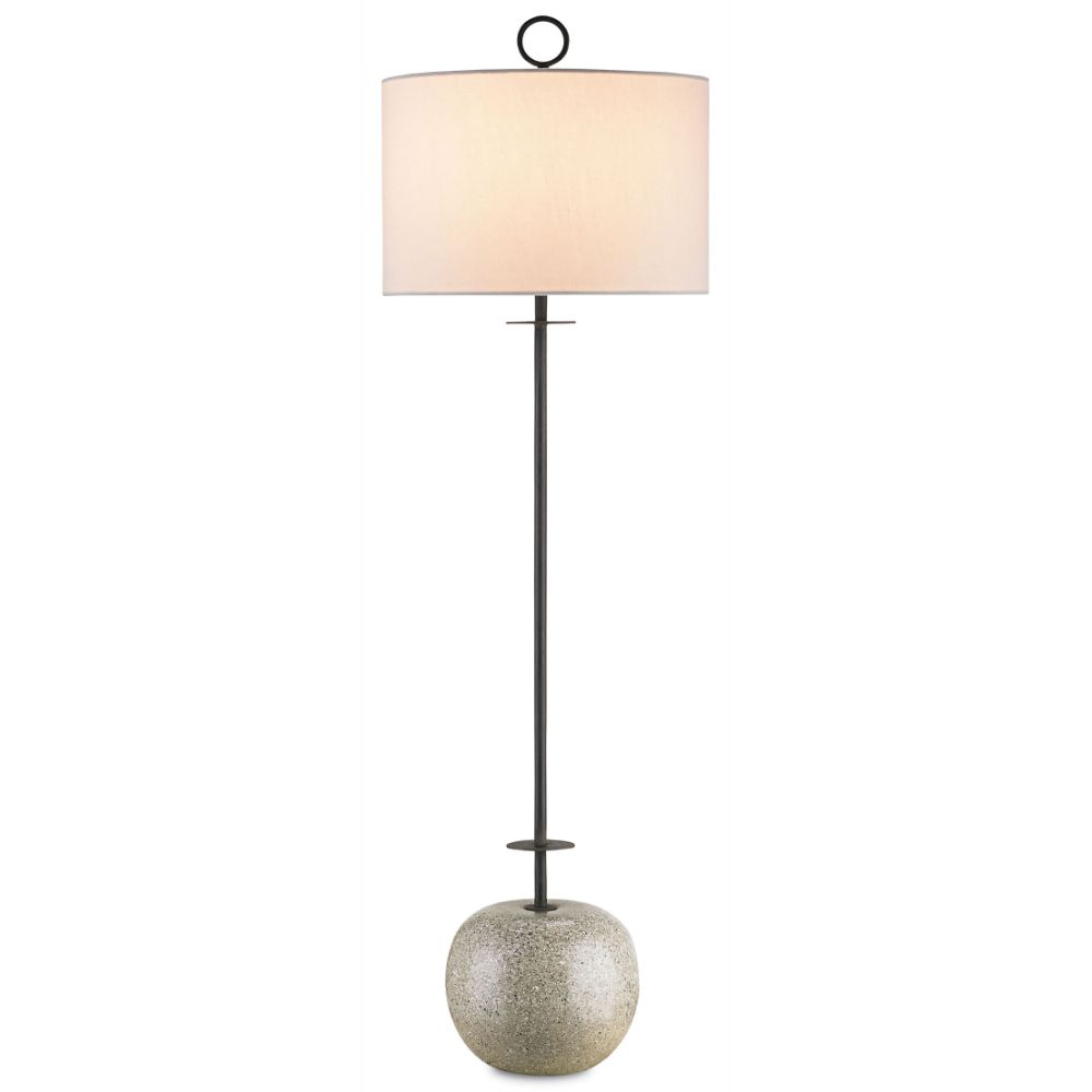 Currey & Company 6096 Atlas Console Lamp in Blacksmith/Polished Concrete