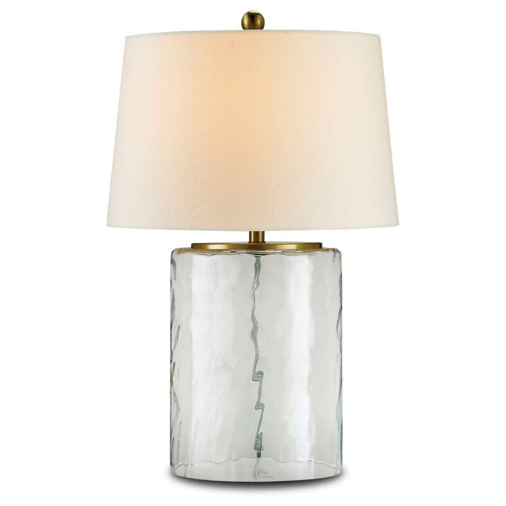 Currey & Company 6197 Oscar Table Lamp in Clear/Brass