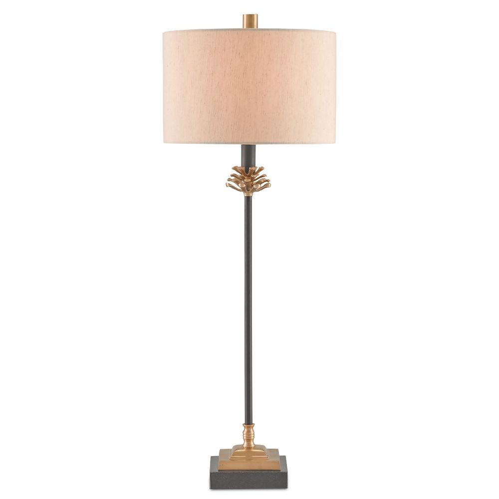 Currey & Company 6334 Pinegrove Table Lamp in Antique Brass/Black