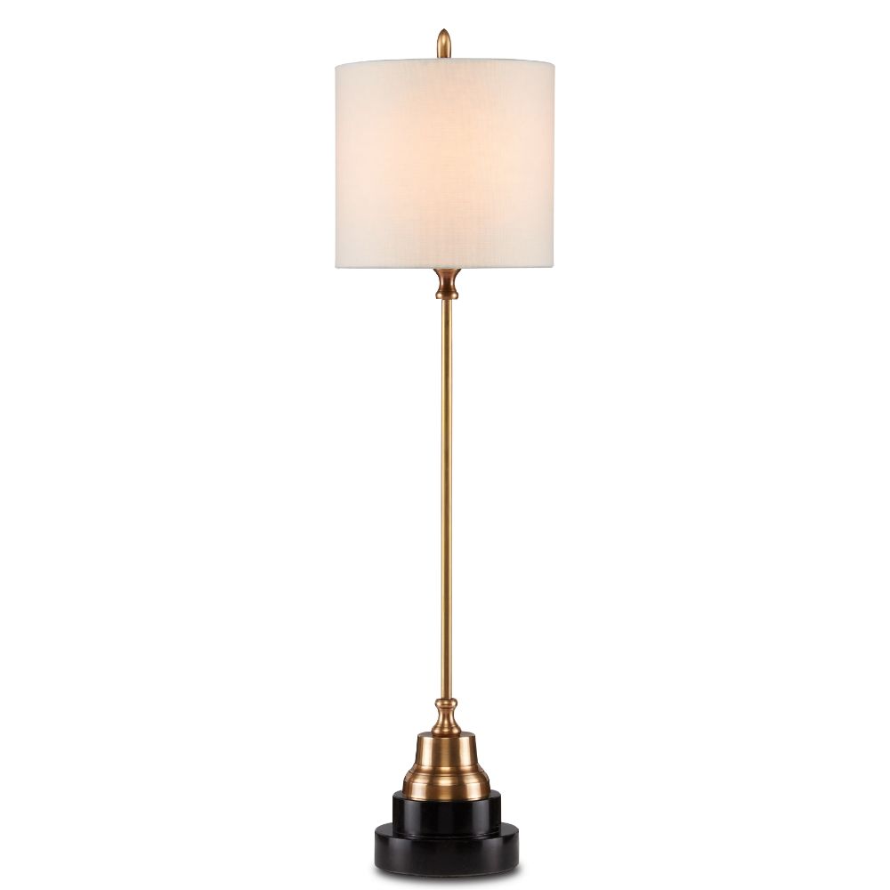 Currey & Company 6472 Messenger Brass Table Lamp in Vintage Brass/Black