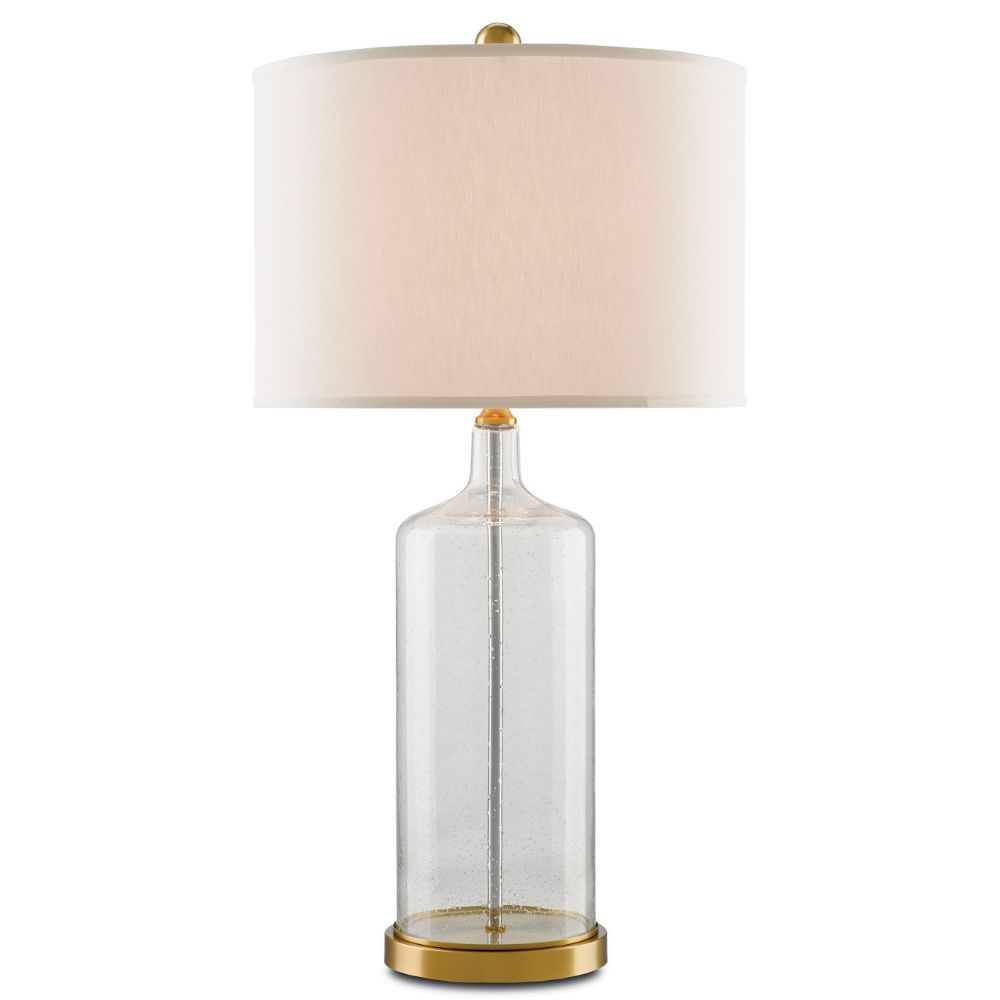 Currey & Company 6510 Hazel Table Lamp in Clear Seeded Glass/Brass