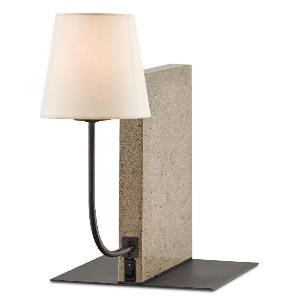 Currey & Company 6555 Oldknow Bookcase Lamp in Polished Concrete/Aged Steel