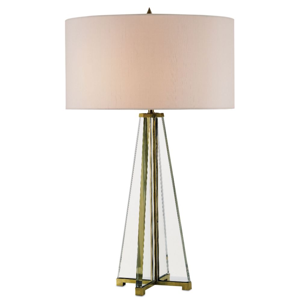 Currey & Company 6557 Lamont Table Lamp in Clear/Brass
